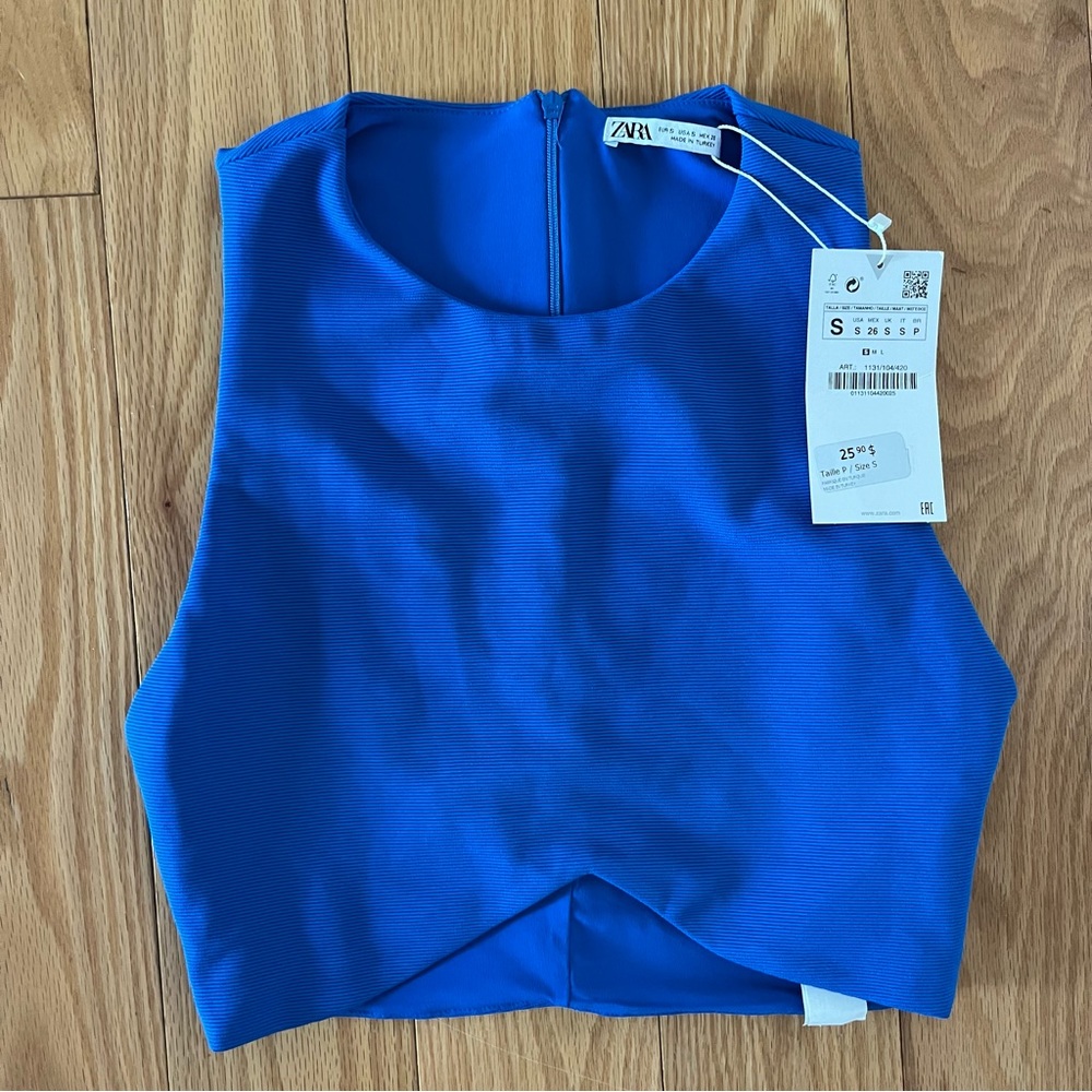 Zara blue crop top